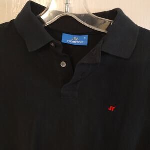Jim Thompson Navy Polo Shirt Size M with Red Logo